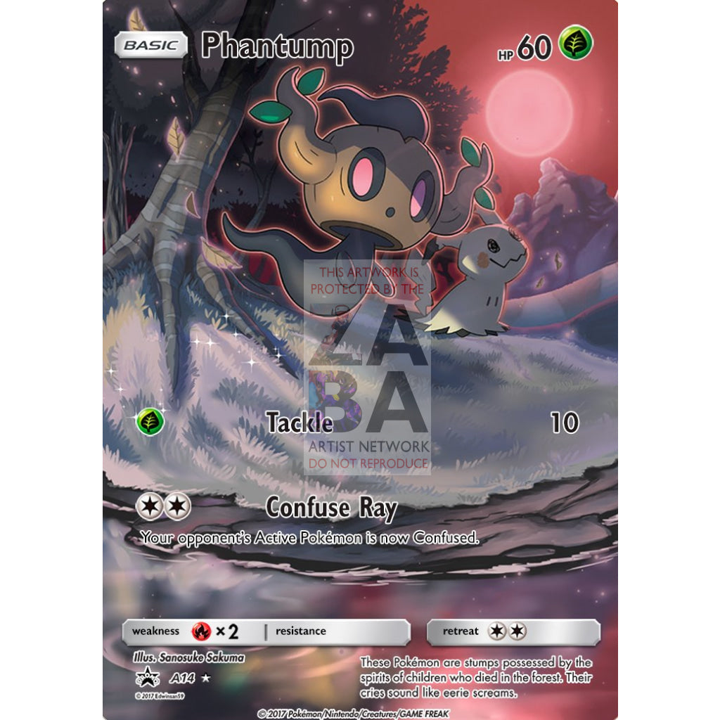 Phantump 6/145 Guardians Rising Extended Art Custom Pokemon Card Silver Holographic