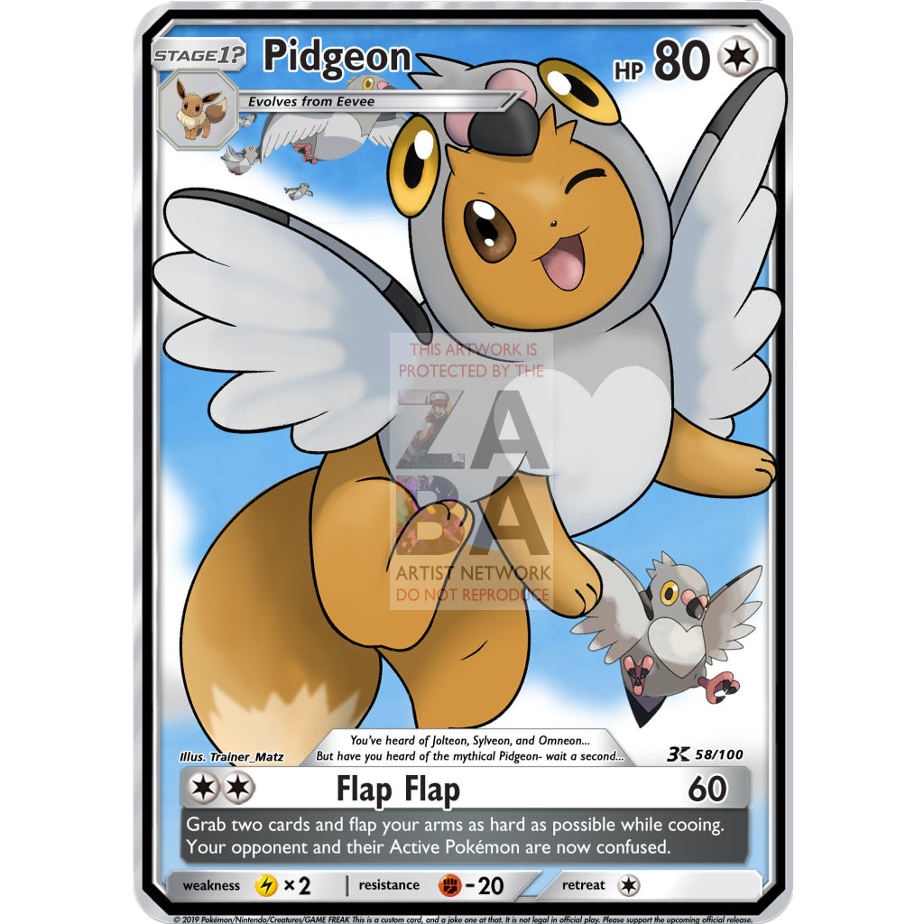 Pidgeon (Flying Eeveelution) Custom Pokemon Card - ZabaTV