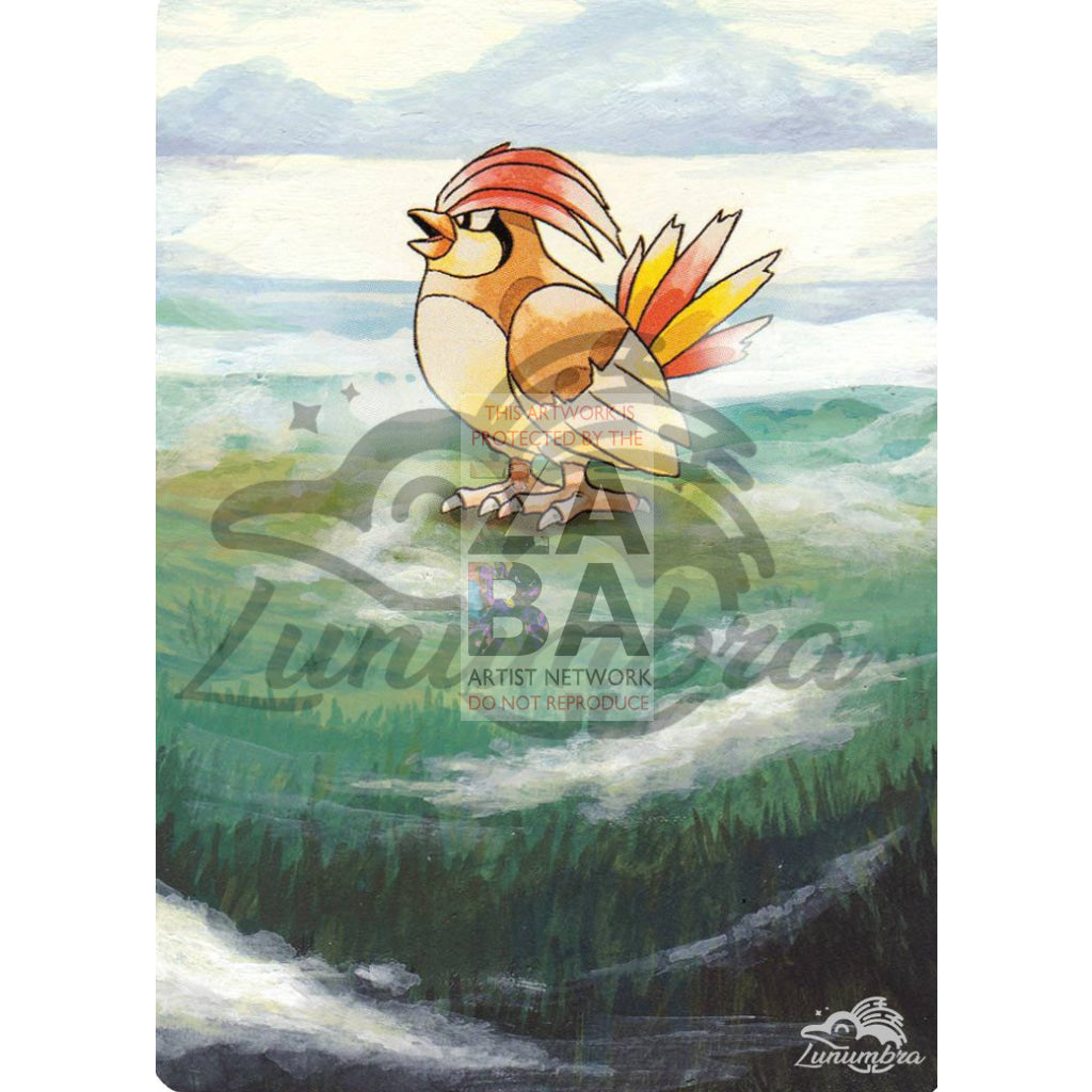 Pidgeotto 22/102 Base Extended Art Custom Pokemon Card Textless Silver Holographic