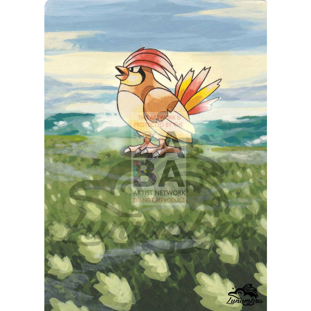 Pidgeotto 22/102 Base Set Extended Art Custom Pokemon Card Textless Silver Holographic