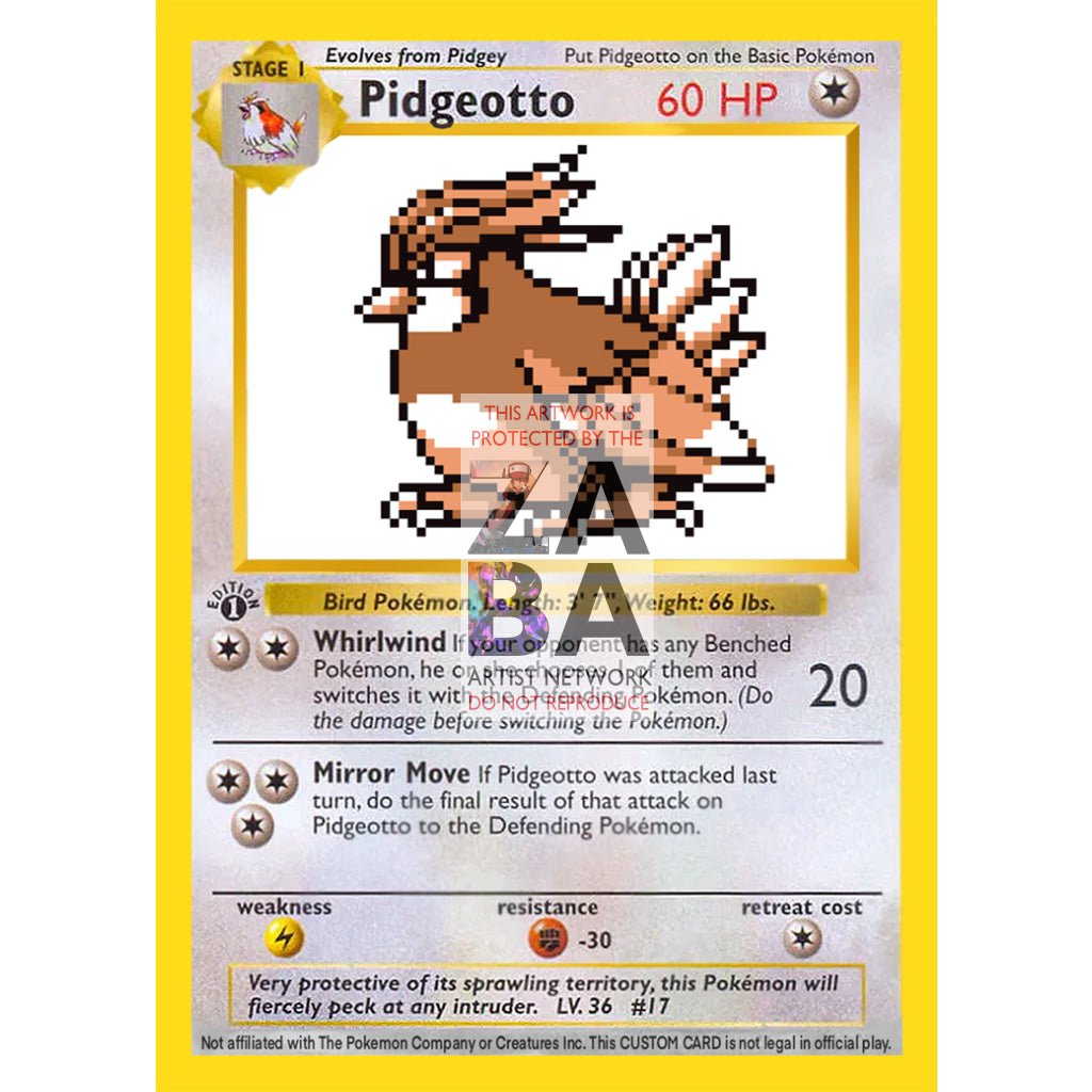 Pidgeotto Game Sprite Custom Pokemon Card - ZabaTV