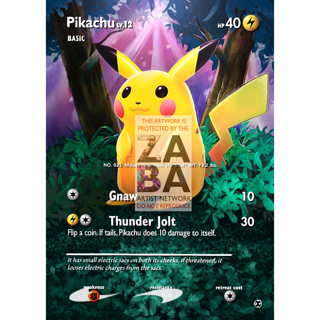 Pikachu 112/111 Rising Rivals Extended Art Custom Pokemon Card - ZabaTV