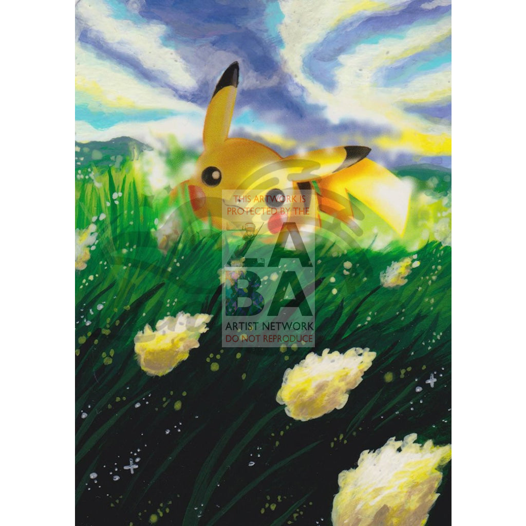 Pikachu 124/165 Expedition Extended Art Custom Pokemon Card Textless Silver Holographic