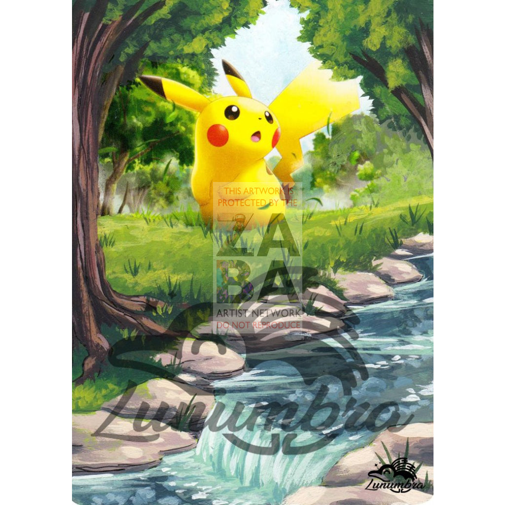 Pikachu 48/162 Xy Breakthrough Extended Art Custom Pokemon Card Textless Silver Holographic