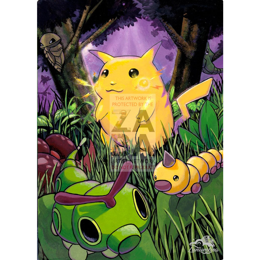 Pikachu 58/102 Base Set Extended Art Custom Pokemon Card Textless Silver Holographic