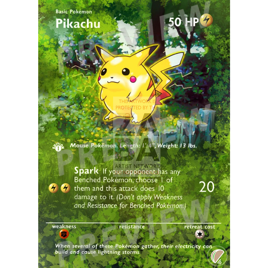 Pikachu 60/64 Jungle Extended Art Custom Pokemon Card - ZabaTV