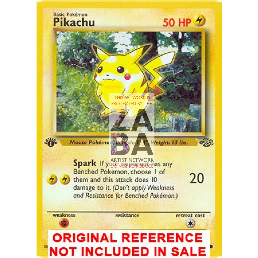 Pikachu 60/64 Jungle Extended Art Custom Pokemon Card - ZabaTV