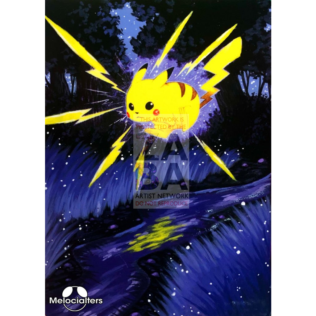 Pikachu 70/111 Neo Genesis Extended Art Custom Pokemon Card Textless Silver Holographic