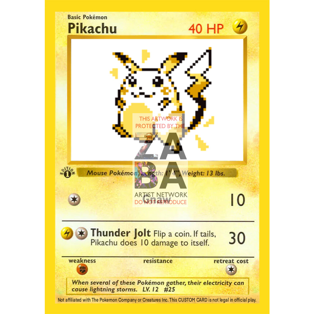 Pikachu Game Sprite Custom Pokemon Card - ZabaTV