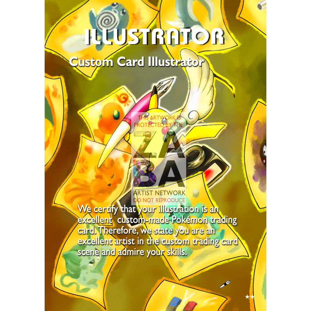 Pikachu Illustrator Card Extended Art Custom Pokemon Card - ZabaTV