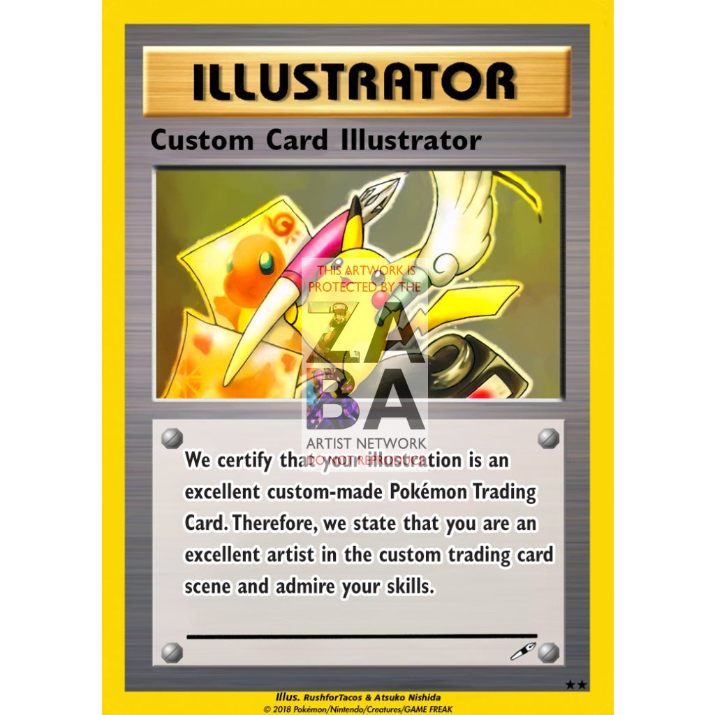 Pikachu Illustrator Card Extended Art Custom Pokemon Card - ZabaTV