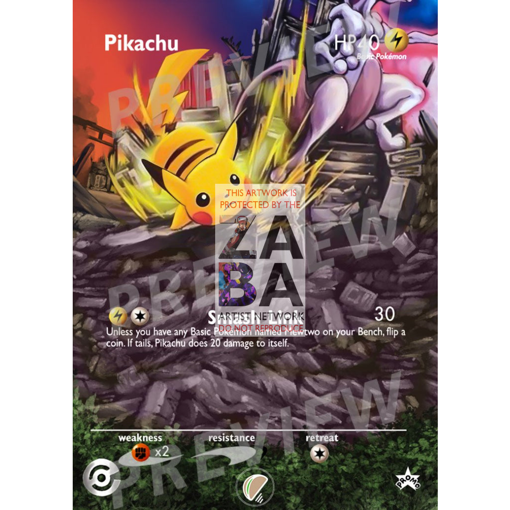 Pikachu Japanese Happy Adventure Rally 2002 Promo 44 Extended Art Custom Pokemon Card - ZabaTV