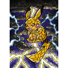 Pikachu V Stained-Glass (With Text) Custom Pokemon Card Male Shining Textless / Silver Foil