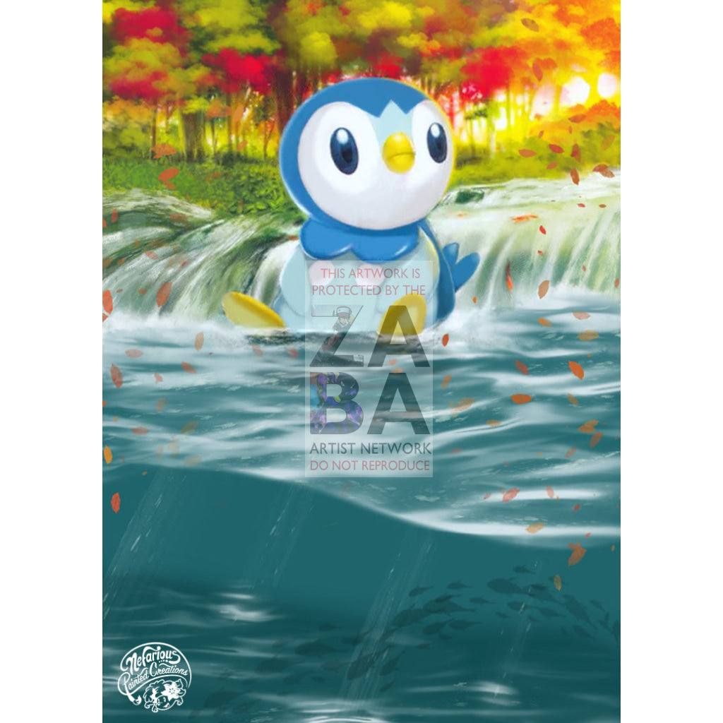 Piplup 85/127 Platinum Extended Art Custom Pokemon Card - ZabaTV