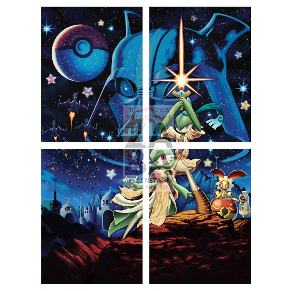 Poke Wars 10.5"x8" Holographic Poster + Custom Card Gift Set - ZabaTV