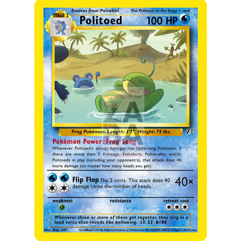 Politoed 2/3 New Southern Islands Custom Pokemon Card - ZabaTV