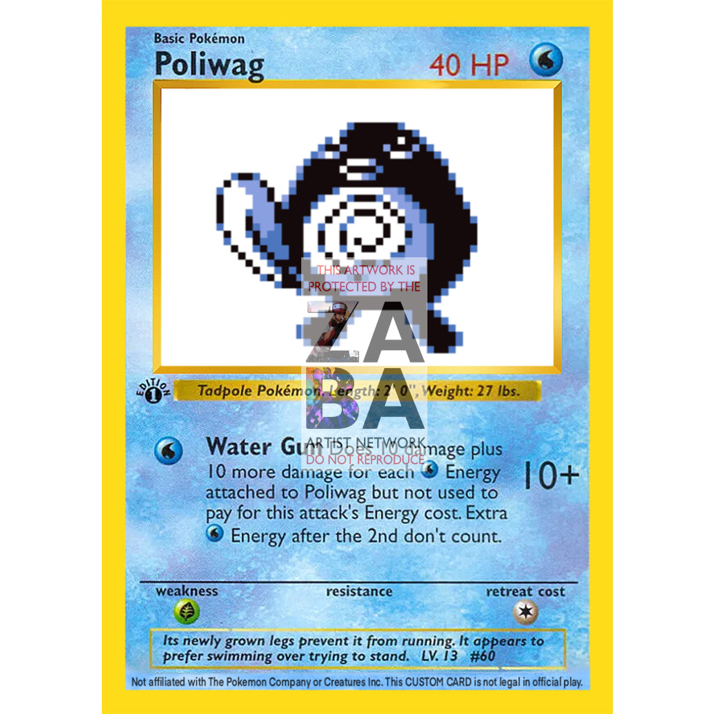 Poliwag Game Sprite Custom Pokemon Card - ZabaTV