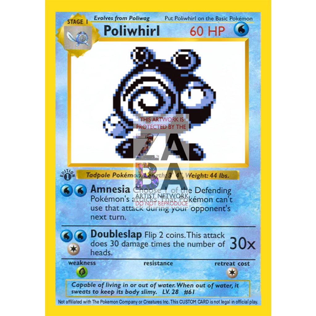 Poliwhirl Game Sprite Custom Pokemon Card - ZabaTV