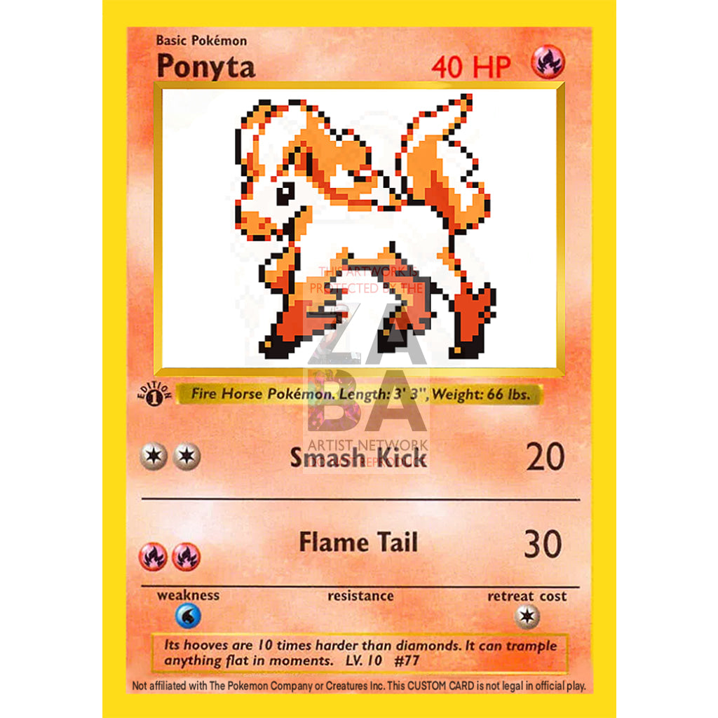 Ponyta Game Sprite Custom Pokemon Card - ZabaTV