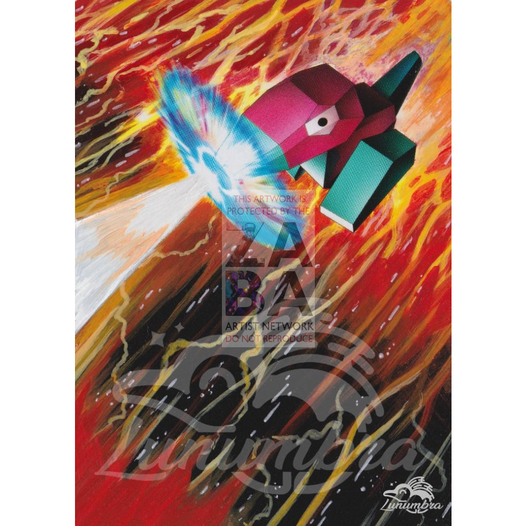 Porygon 103/147 Burning Shadows Extended Art Custom Pokemon Card Textless Silver Holographic