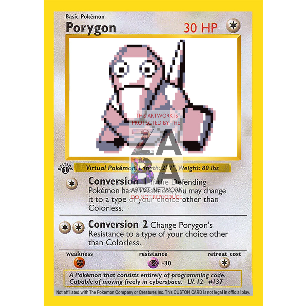 Porygon Game Sprite Custom Pokemon Card - ZabaTV