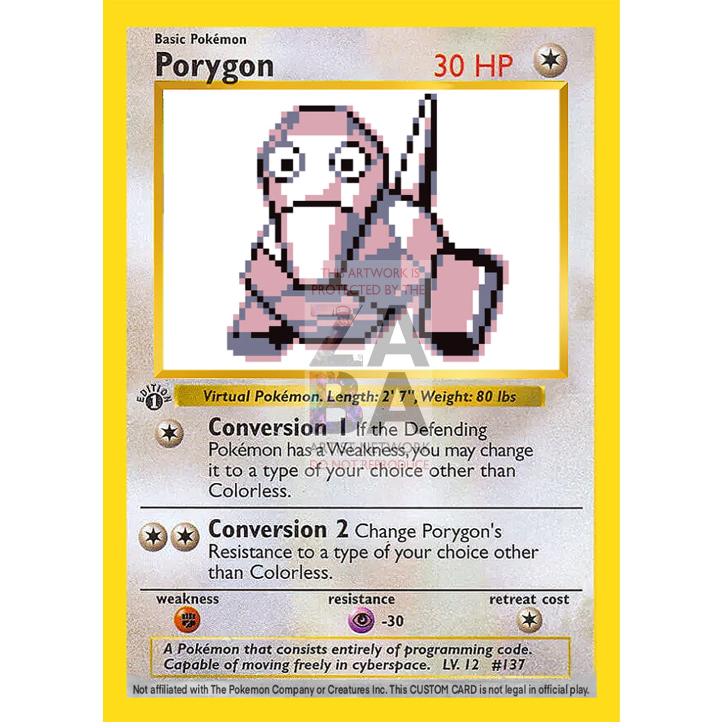 Porygon Game Sprite Custom Pokemon Card - ZabaTV