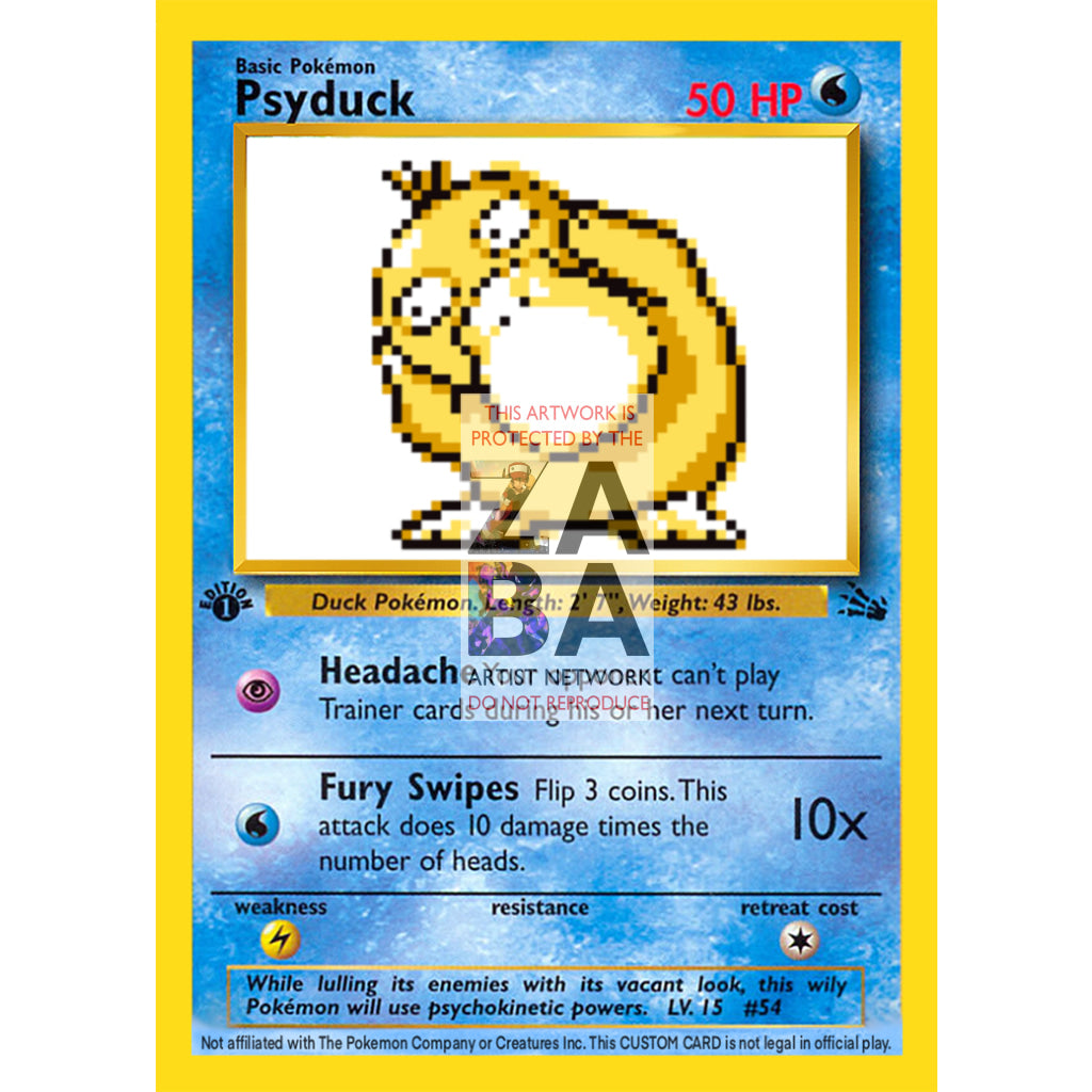 Psyduck Game Sprite Custom Pokemon Card - ZabaTV