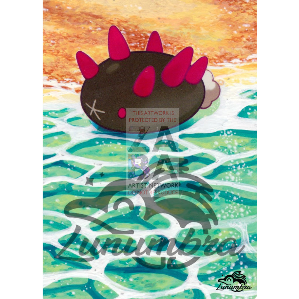 Pyukumuku 47/149 Sun & Moon Extended Art Custom Pokemon Card Textless Silver Holographic