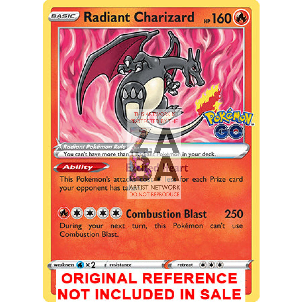 Radiant Charizard 011/078 Pokemon GO Extended Art Custom Pokemon Card - ZabaTV