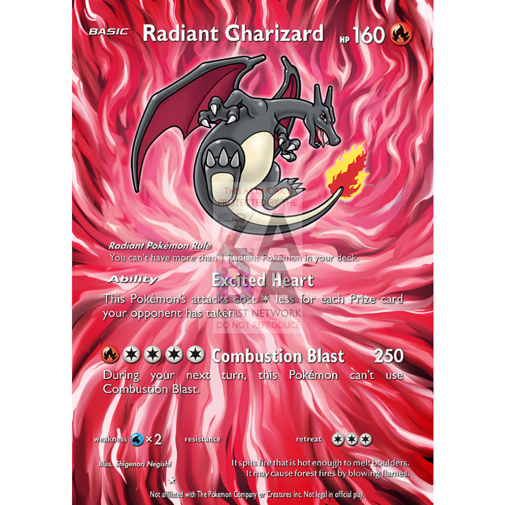 Radiant Charizard 011/078 Pokemon Go Extended Art Custom Card Silver Foil / Text