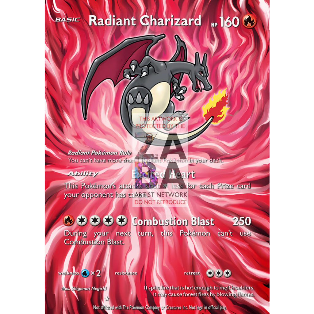 Radiant Charizard 011/078 Pokemon GO Extended Art Custom Pokemon Card - ZabaTV