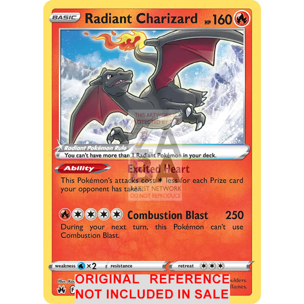 Radiant Charizard 020/159 Crown Zenith Extended Art Custom Pokemon Card - ZabaTV