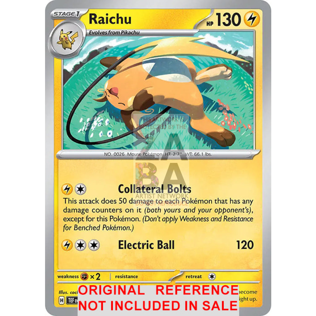 Raichu 052/162 Temporal Forces Extended Art Custom Pokemon Card - ZabaTV