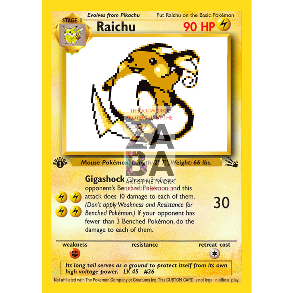 Raichu Game Sprite Custom Pokemon Card - ZabaTV