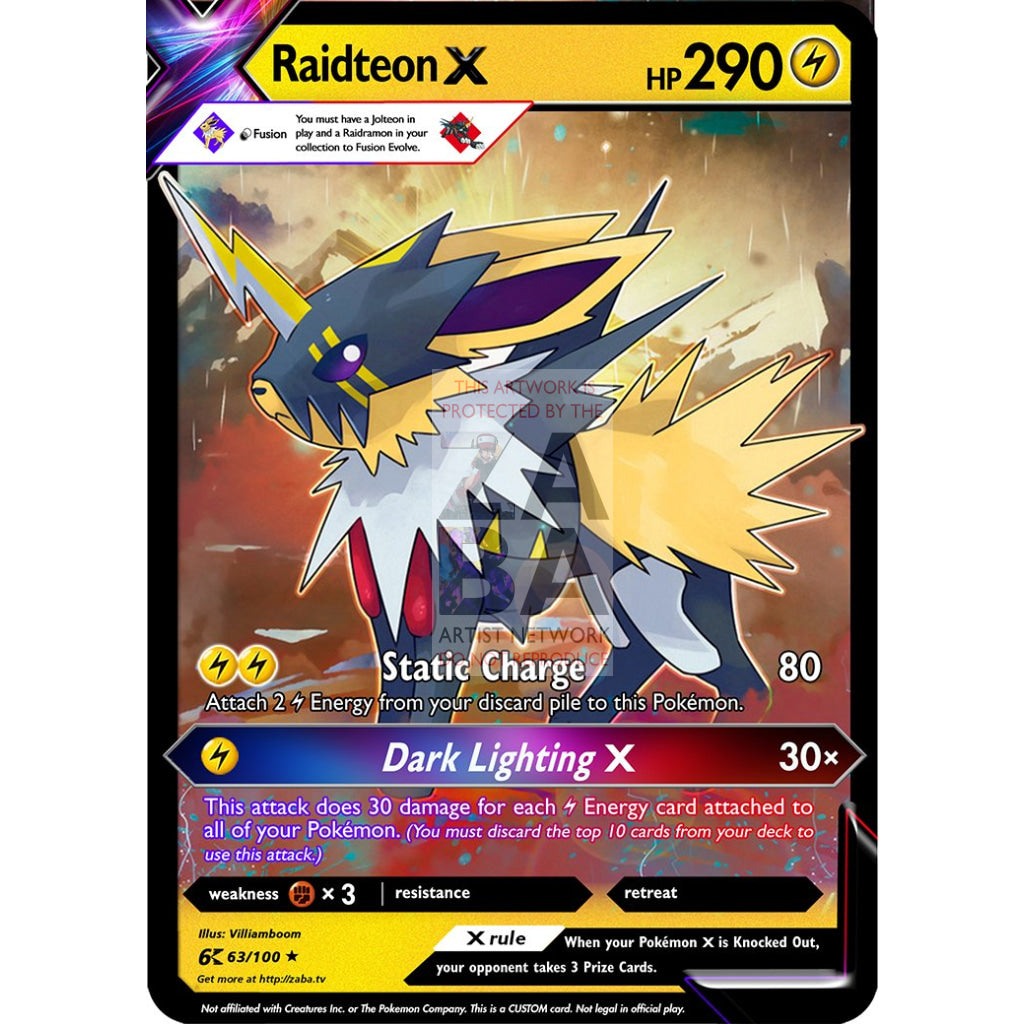 Raidteon X (Raidramon x Jolteon) Custom Pokemon Card - ZabaTV