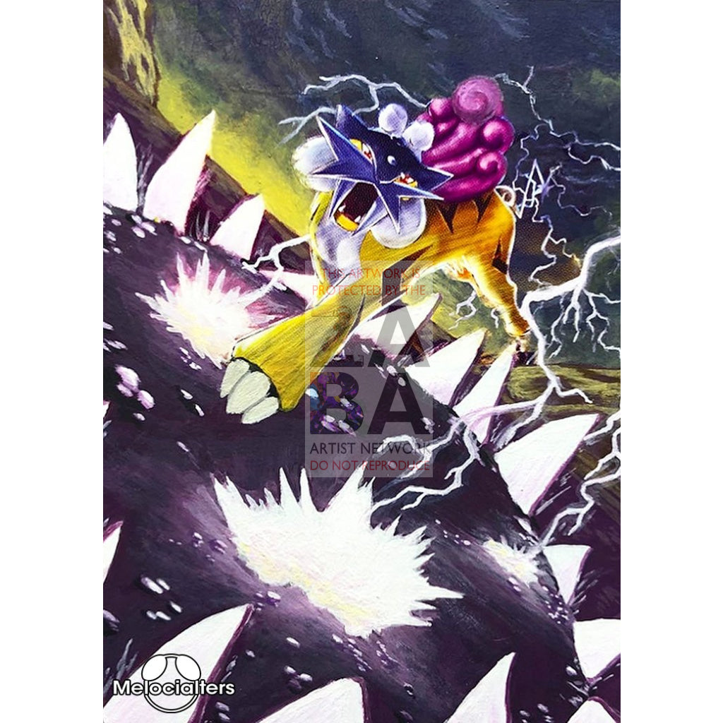 Raikou 28/144 Skyridge Extended Art Custom Pokemon Card Textless Silver Holographic