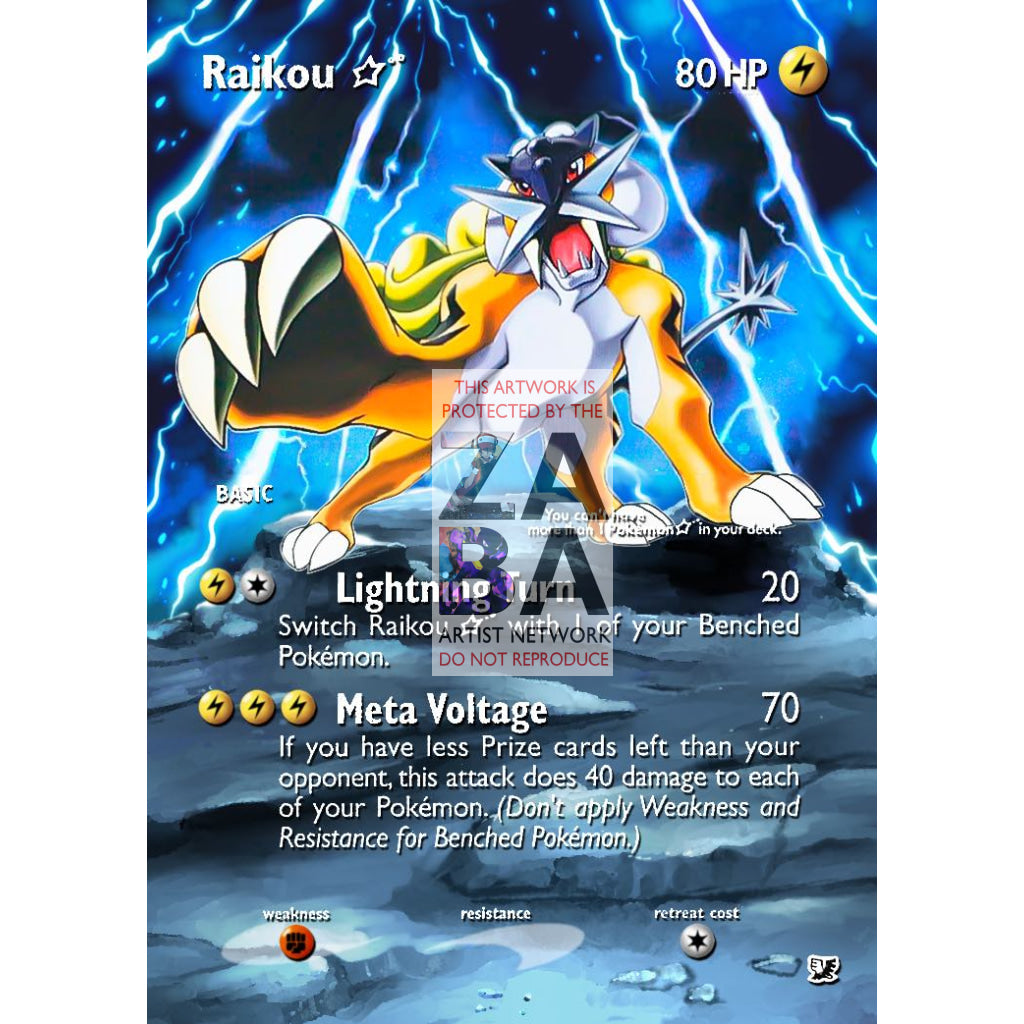 Raikou Star 114/115 Unseen Forces Extended Art Custom Pokemon Card - ZabaTV