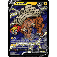Raikou V Stained - Glass Custom Pokemon Card Heat Lightning / Silver Foil