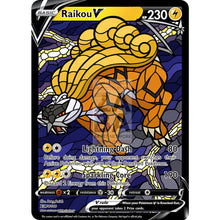Raikou V Stained - Glass Custom Pokemon Card Shining / Silver Foil