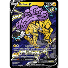 Raikou V Stained - Glass Custom Pokemon Card Standard / Silver Foil