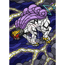 Raikou V Stained - Glass Custom Pokemon Card White Lightning Textless / Silver Foil
