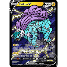 Raikou V Stained - Glass Custom Pokemon Card Winter Storm / Silver Foil