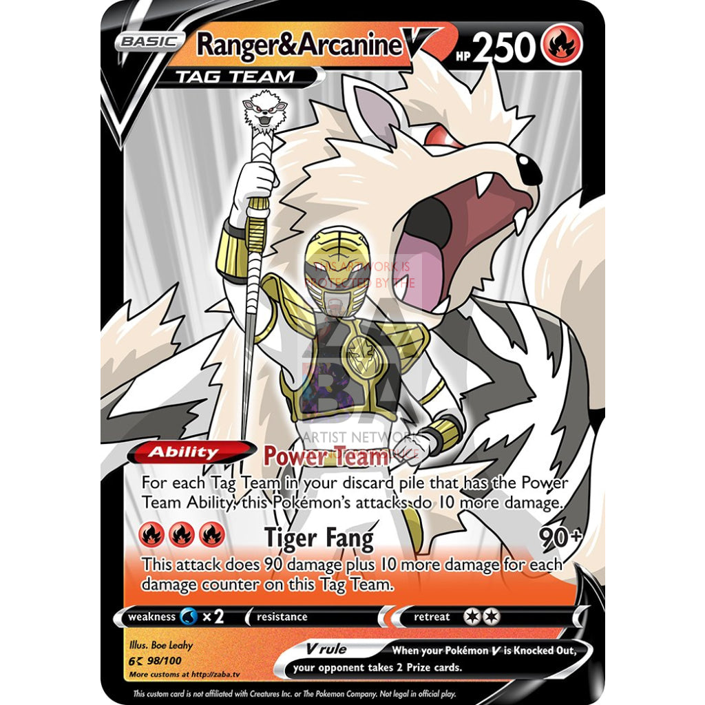Ranger & Arcanine V Custom Pokemon Card - ZabaTV