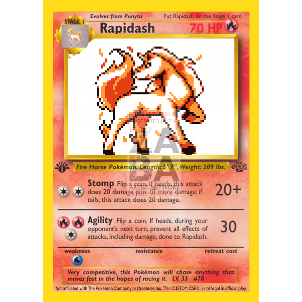 Rapidash Game Sprite Custom Pokemon Card - ZabaTV
