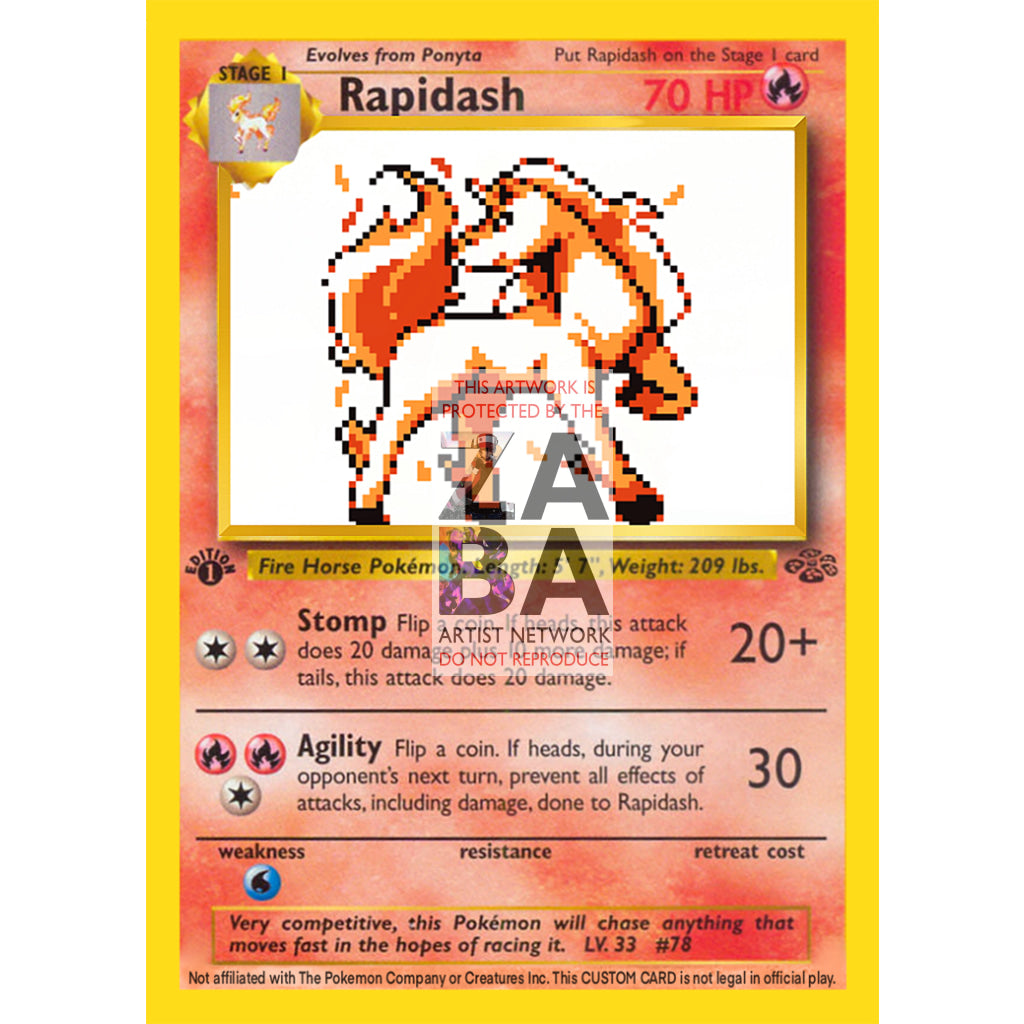 Rapidash Game Sprite Custom Pokemon Card - ZabaTV