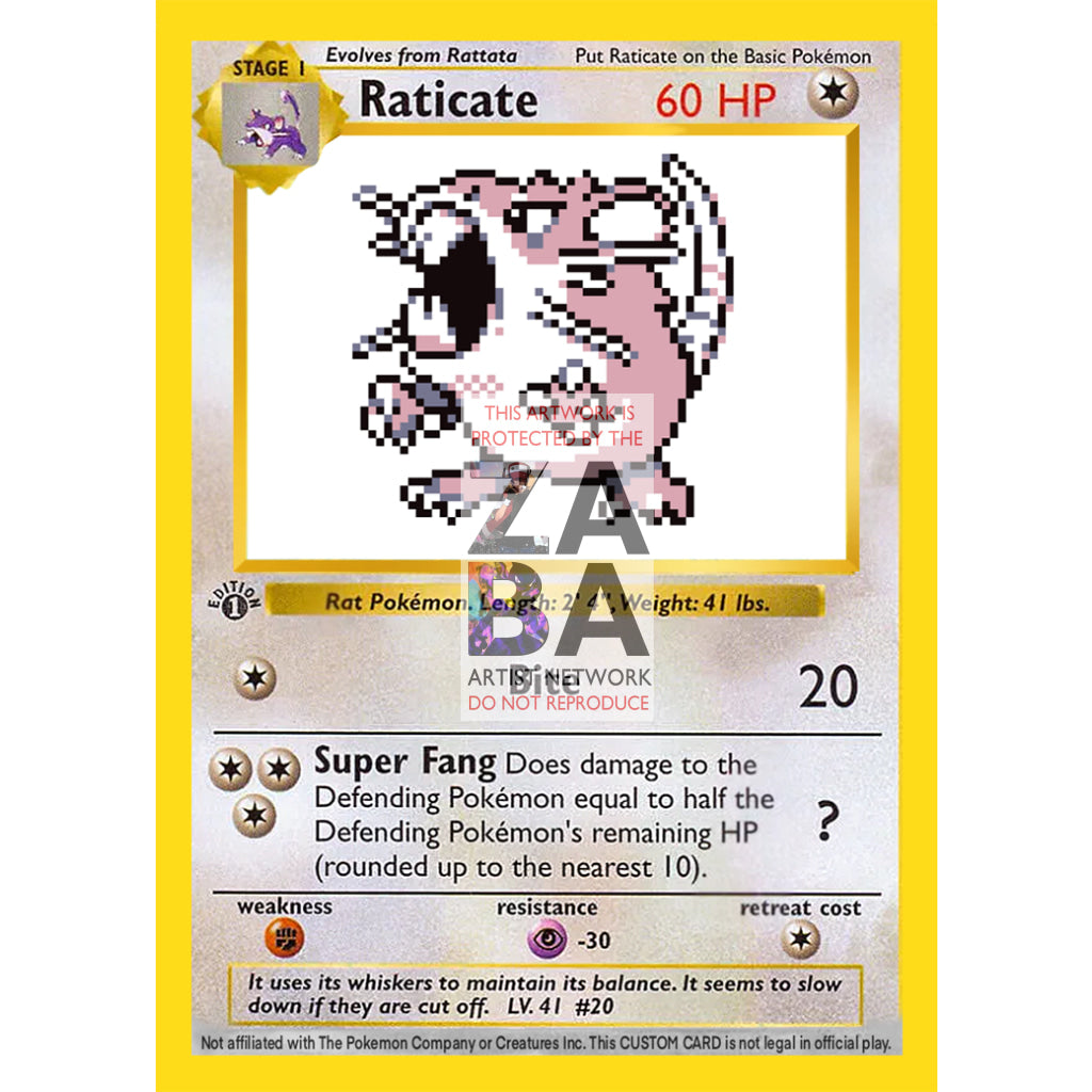 Raticate Game Sprite Custom Pokemon Card - ZabaTV