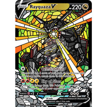 Rayquaza V (Stained-Glass) Custom Pokemon Card Shining / With Text Silver Foil