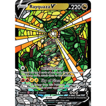 Rayquaza V (Stained-Glass) Custom Pokemon Card Standard / With Text Silver Foil