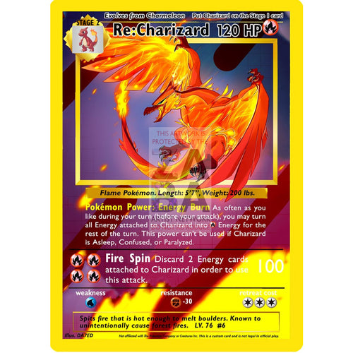 Re:charizard 4/102 Base Set Remix Custom Pokemon Card