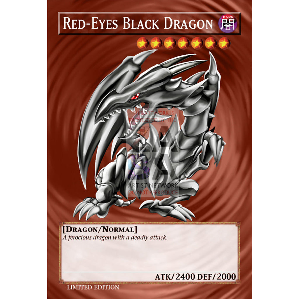 Red-Eyes Black Dragon As Blue-Eyes White Custom Yugioh Card Yu-Gi-Oh!